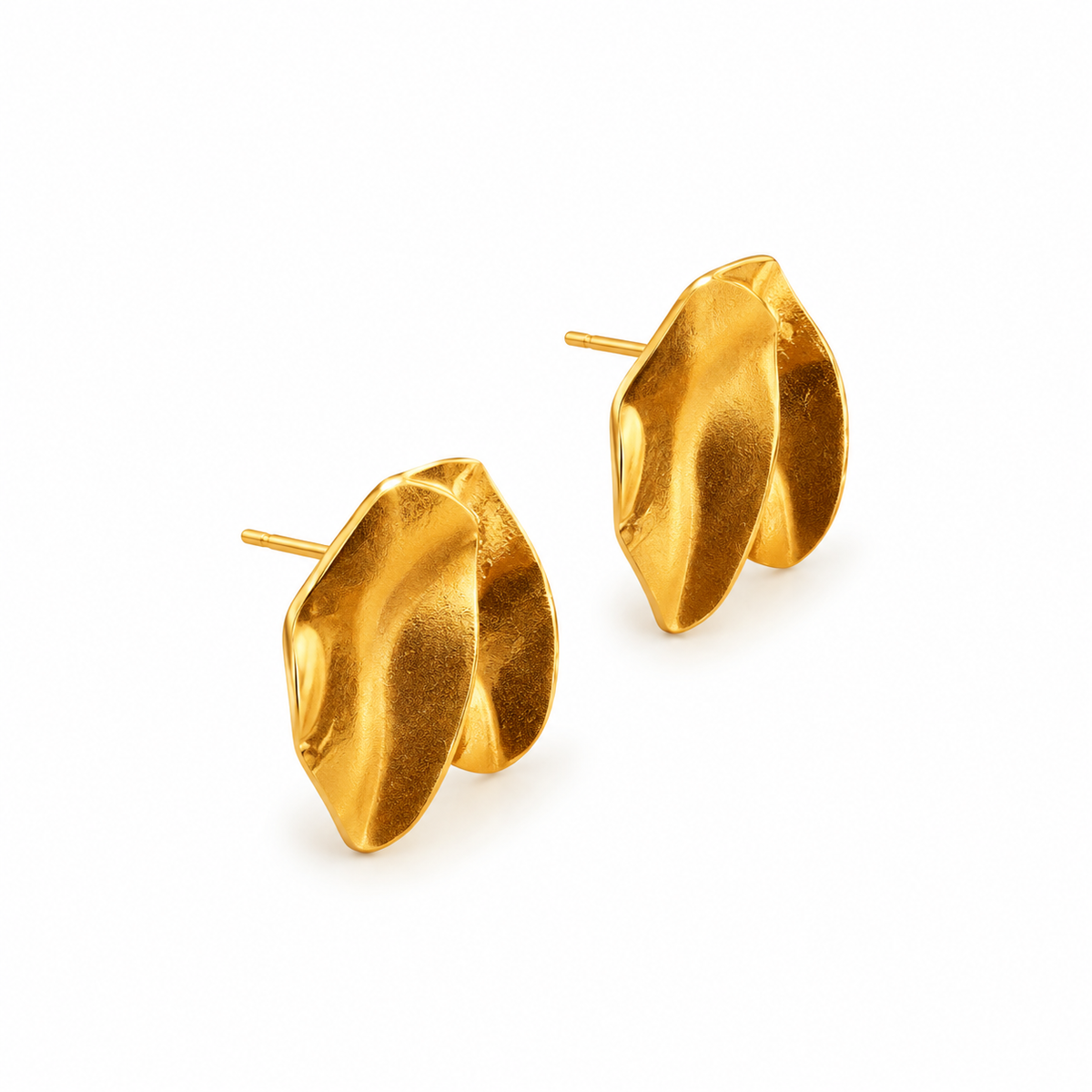 Crescent Moon Studs Gold