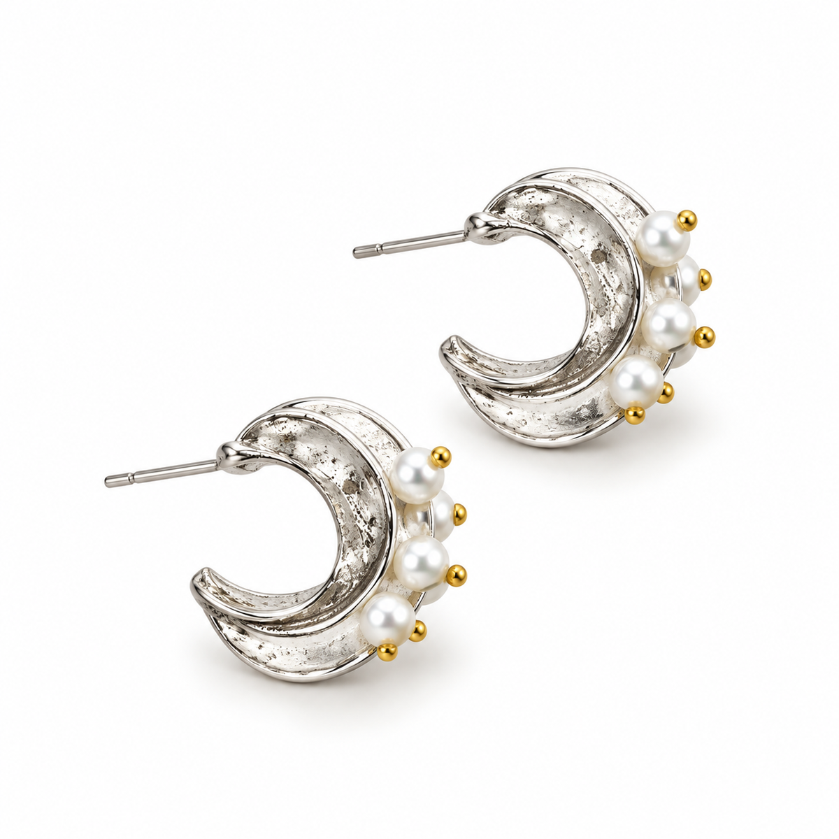 Pearl Twirl Loops Silver