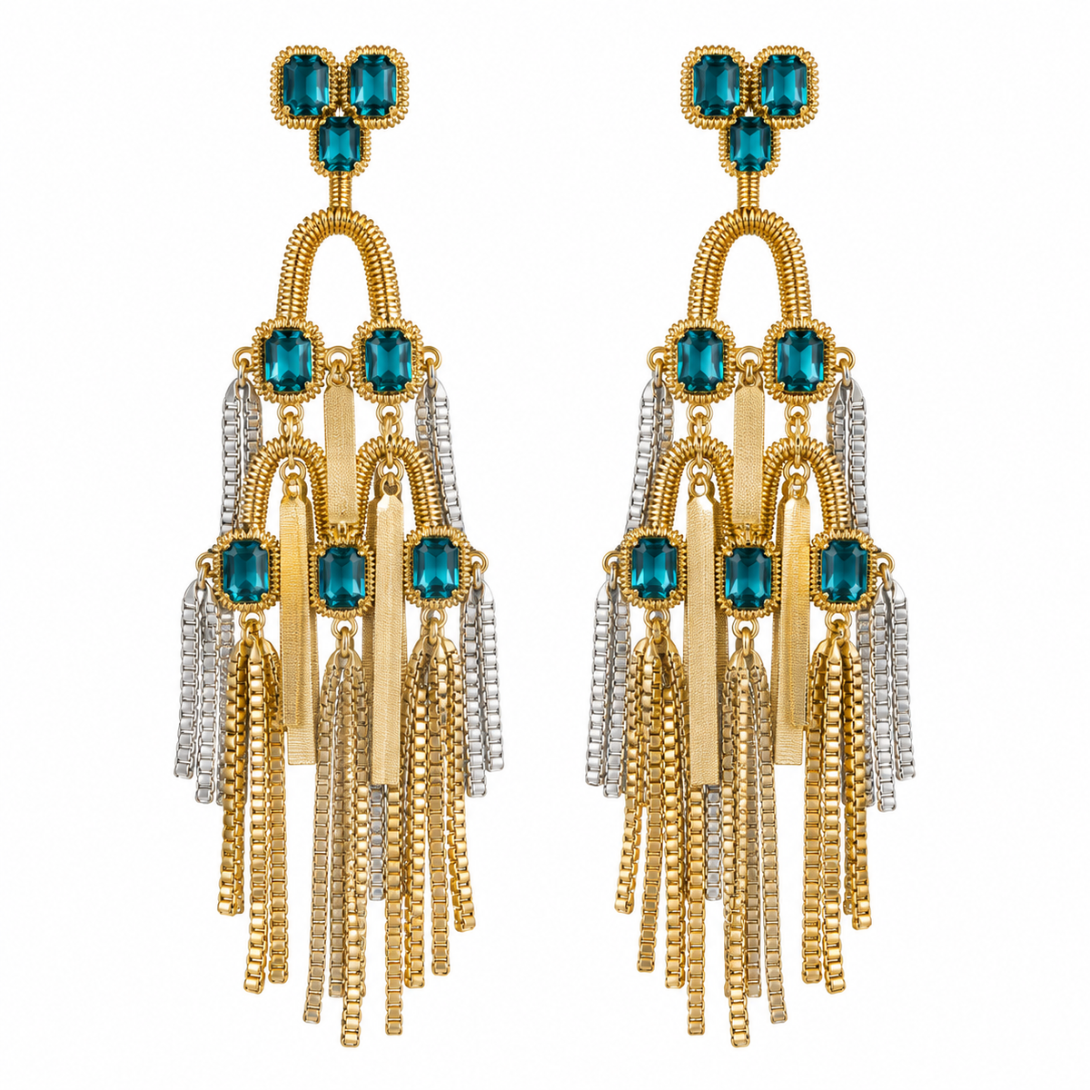 Emerald Spring Chain Danglers