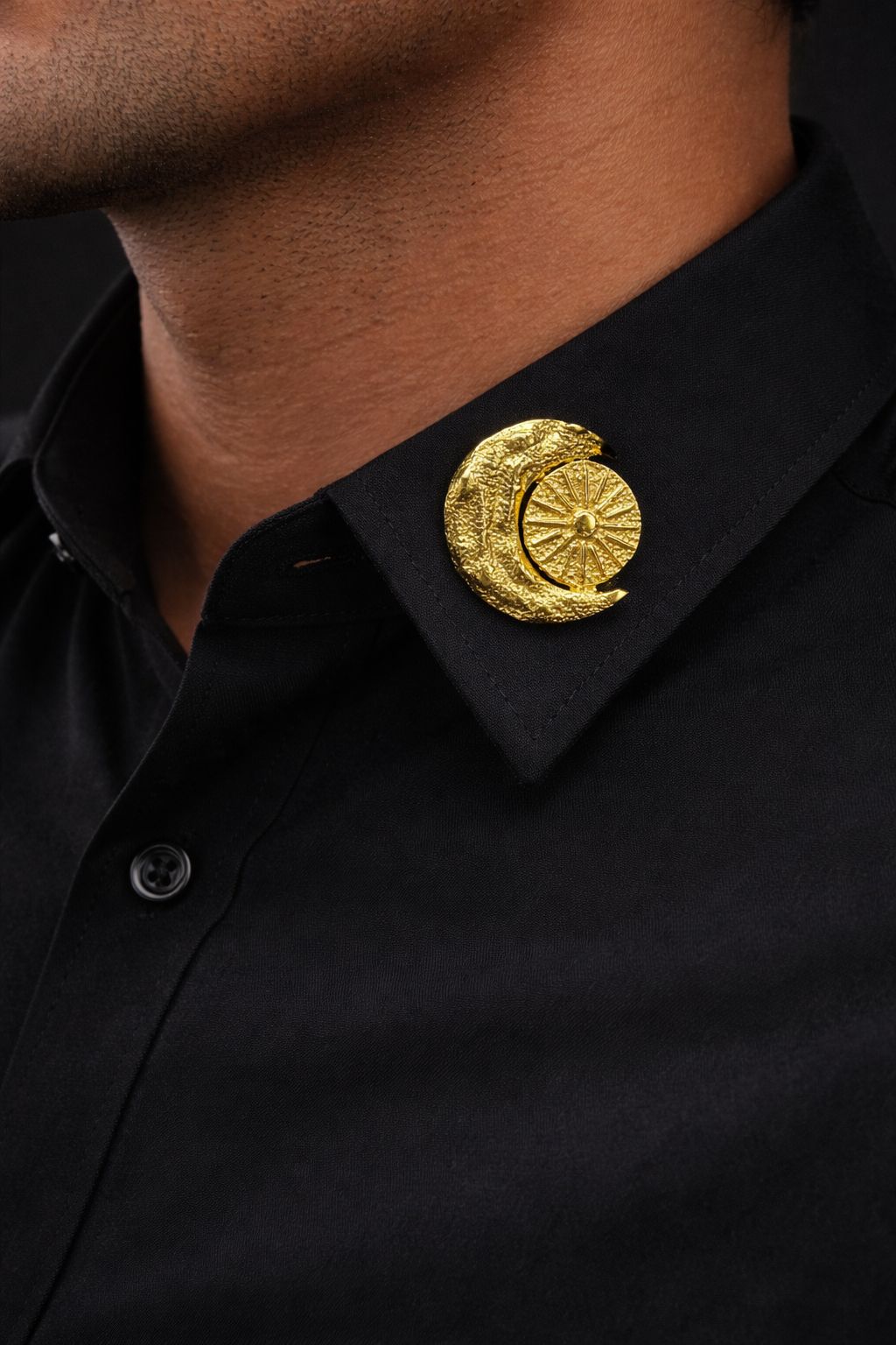 Crescent Moon Brooch