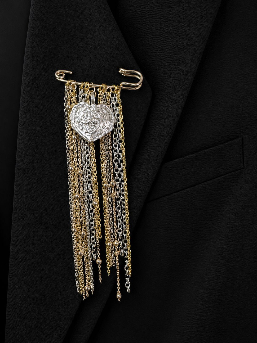 Flawless Silver Heart Pin