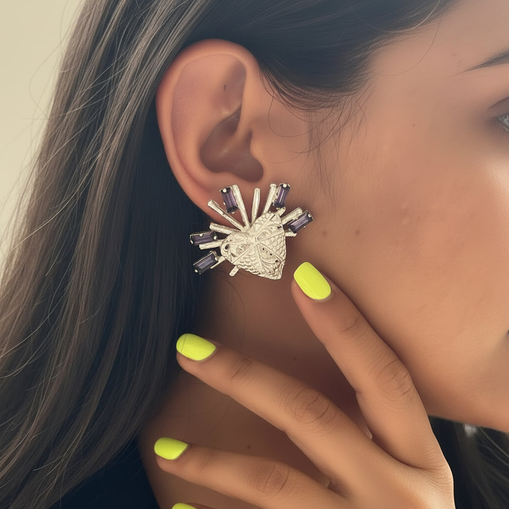 Flawless heart studs Silver