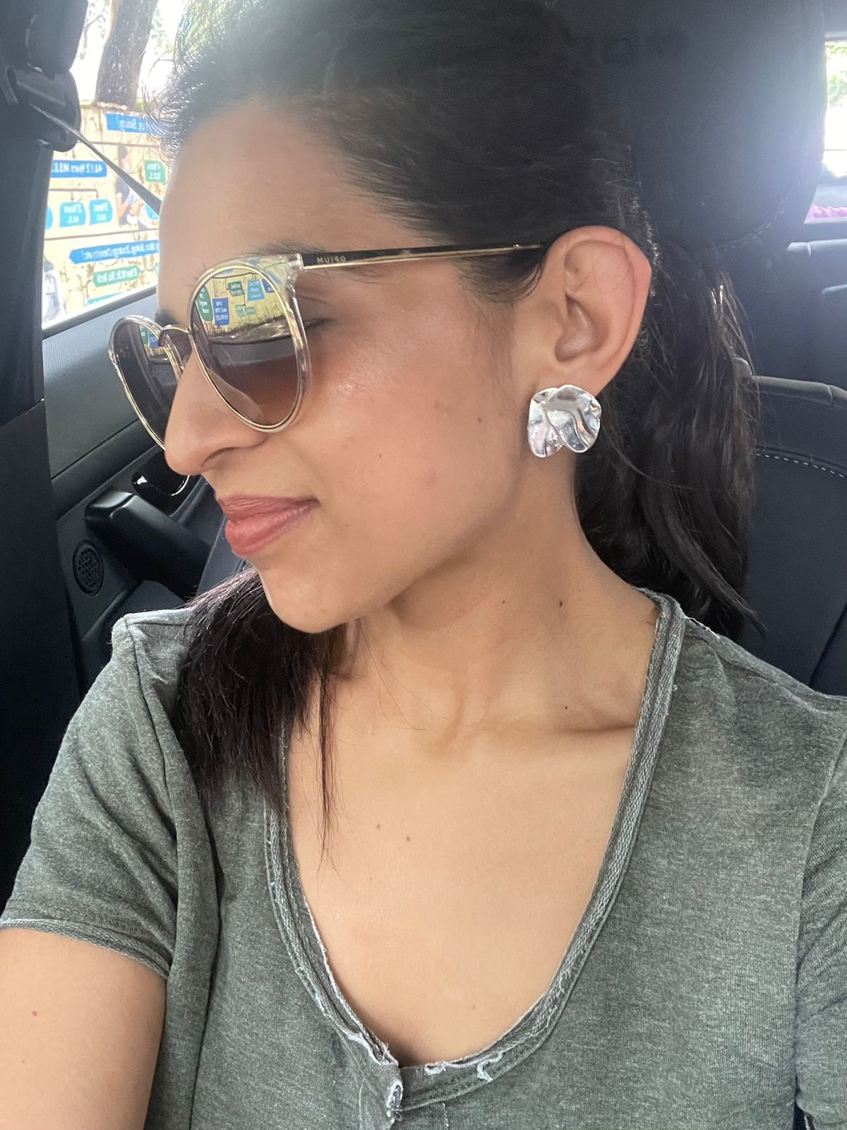 Crescent Moon Studs Silver