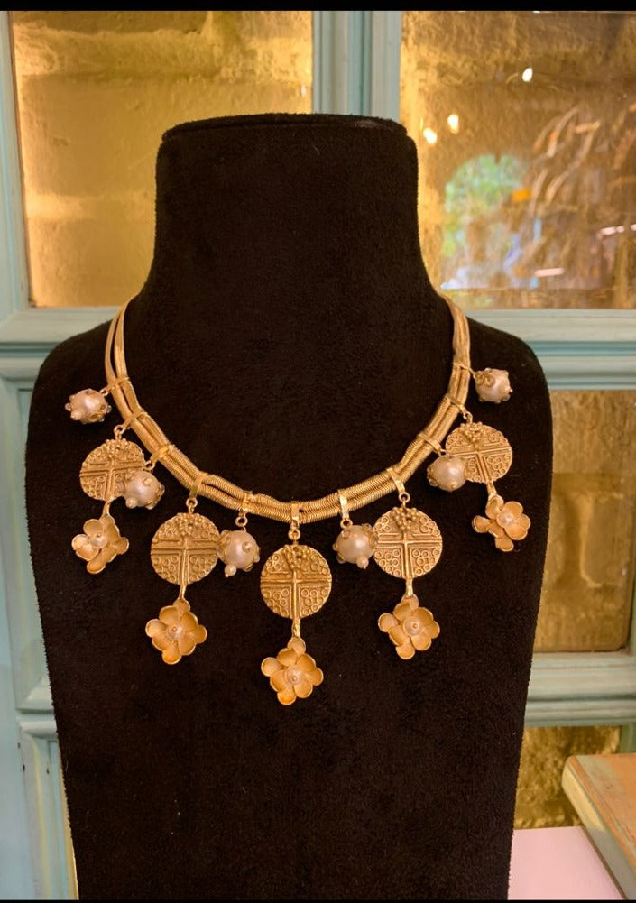 Coin Floral Neckpiece