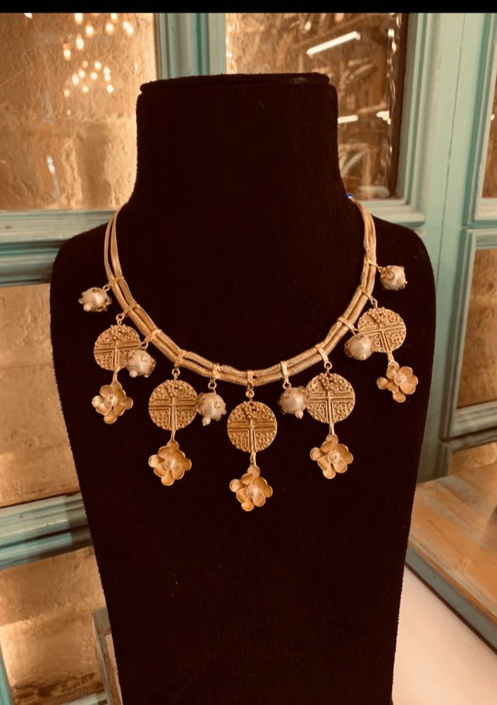 Coin Floral Neckpiece