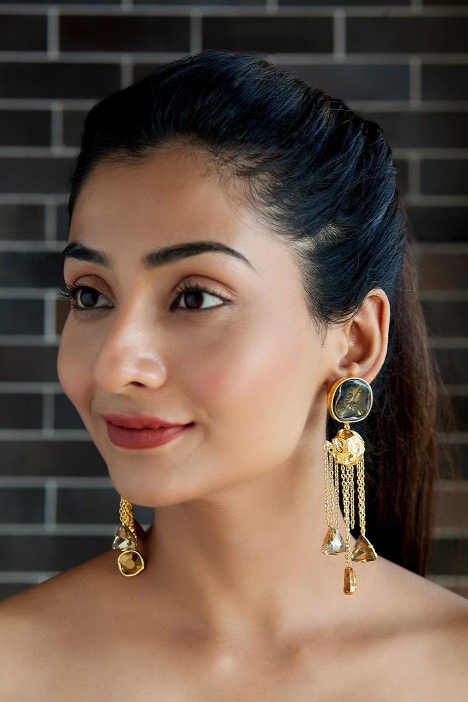 Tumbled Carbon Earrings