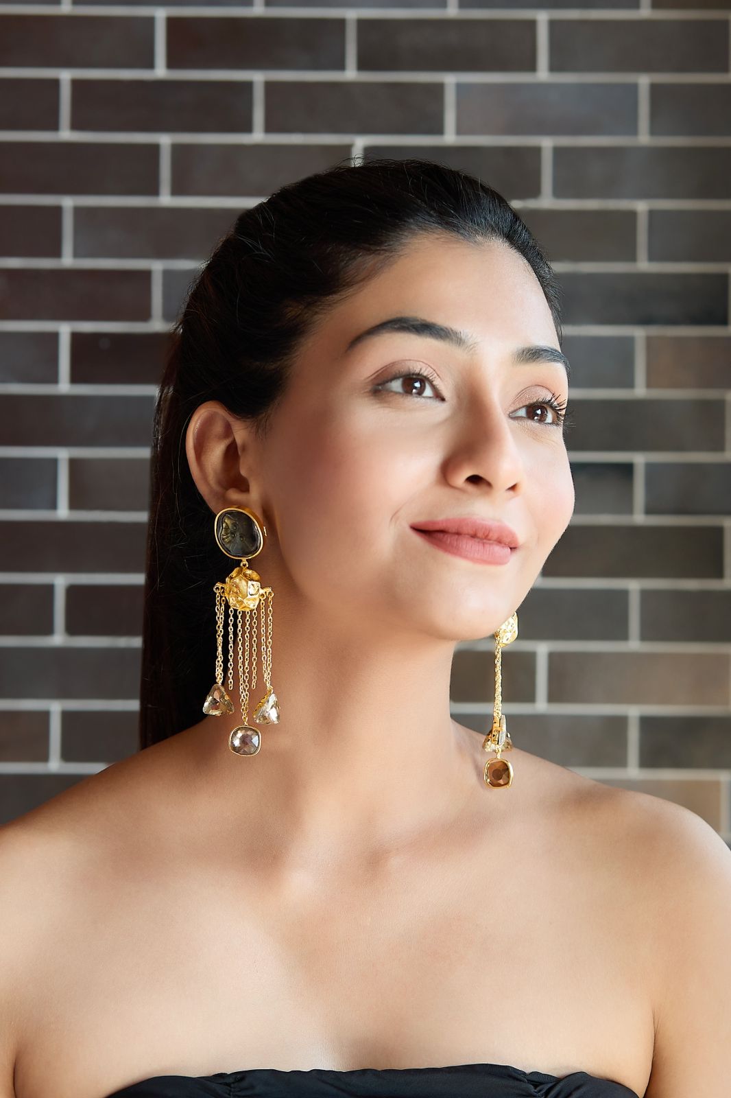 Tumbled Carbon Earrings