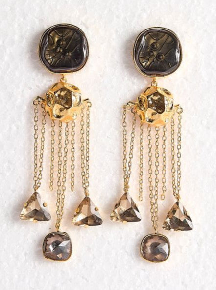 Tumbled Carbon Earrings