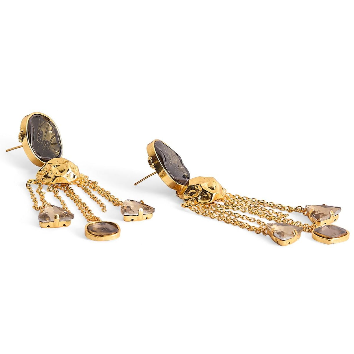Tumbled Carbon Earrings