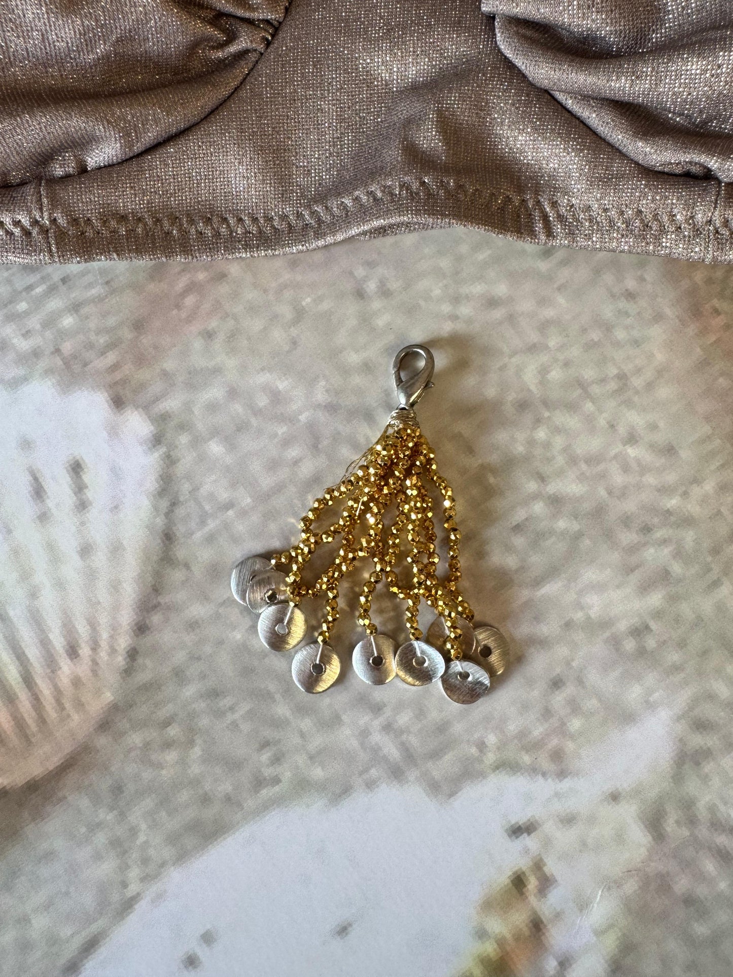 Crystal Zircon Tassel Gold