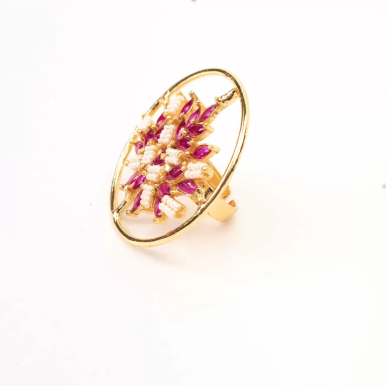 Ruby Leaf Ring