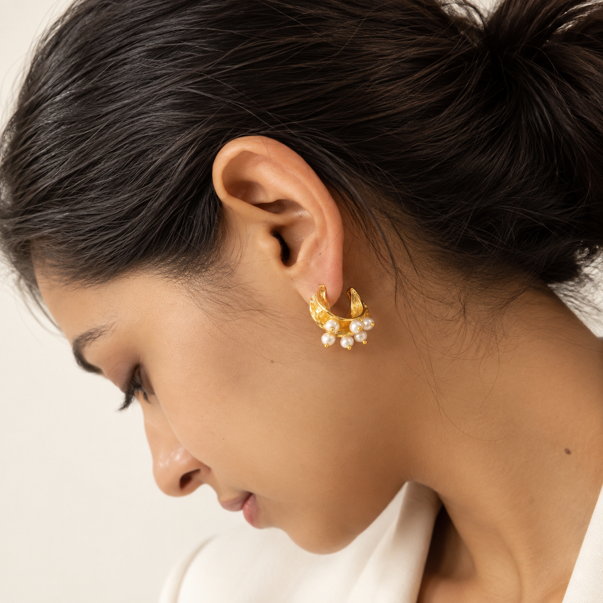 Pearl Twirl Loops Gold