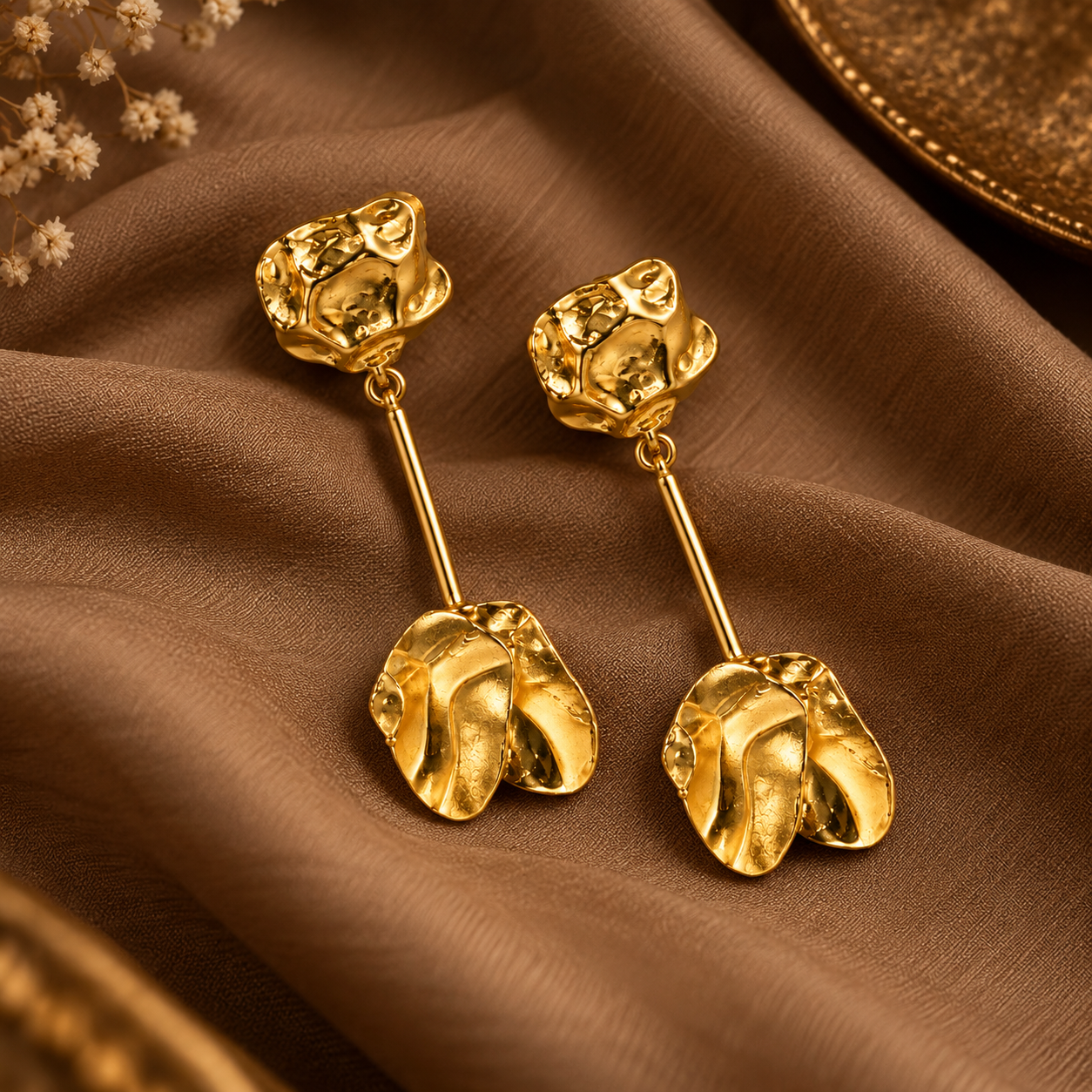 Petals in Gold Earrings