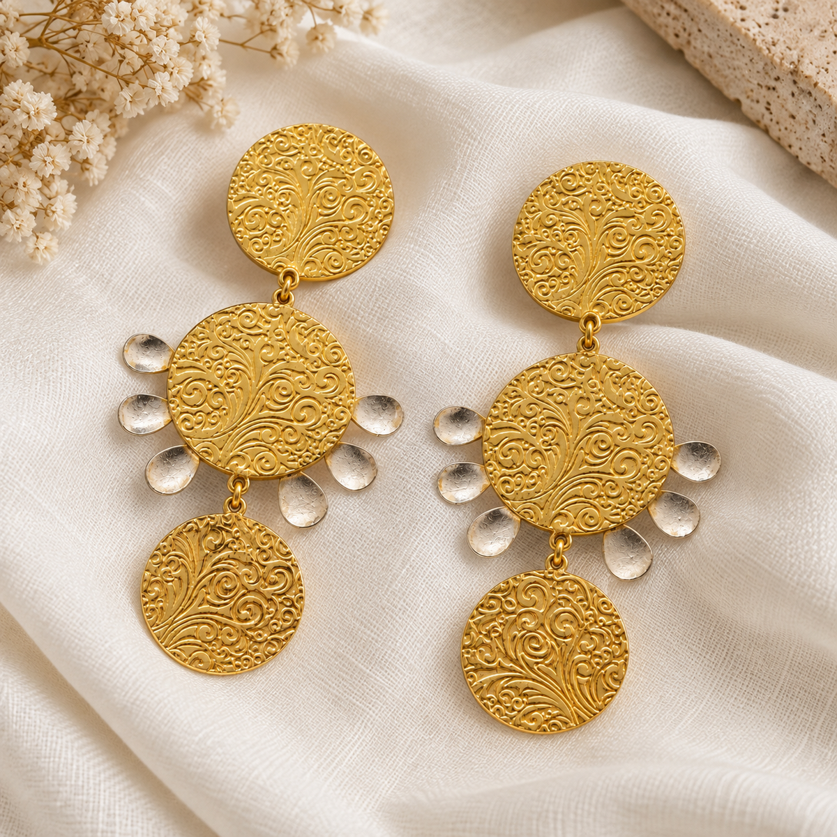 Intricate Self Design Danglers