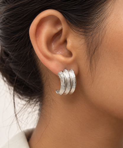 Semi Circle Hoop Silver