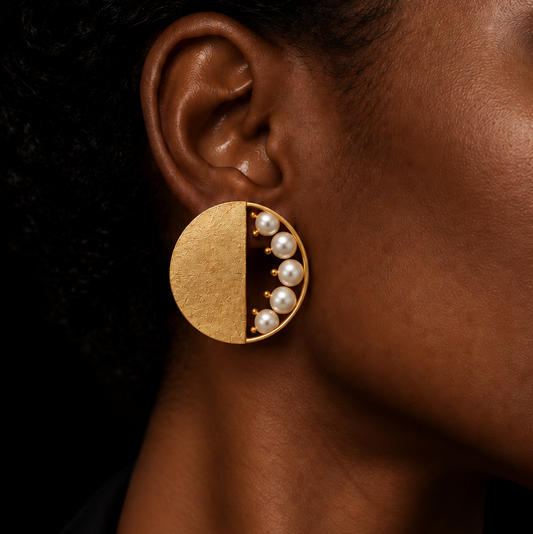 Half and Half Circle Studs