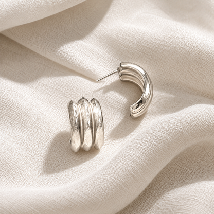 Semi Circle Hoop Silver