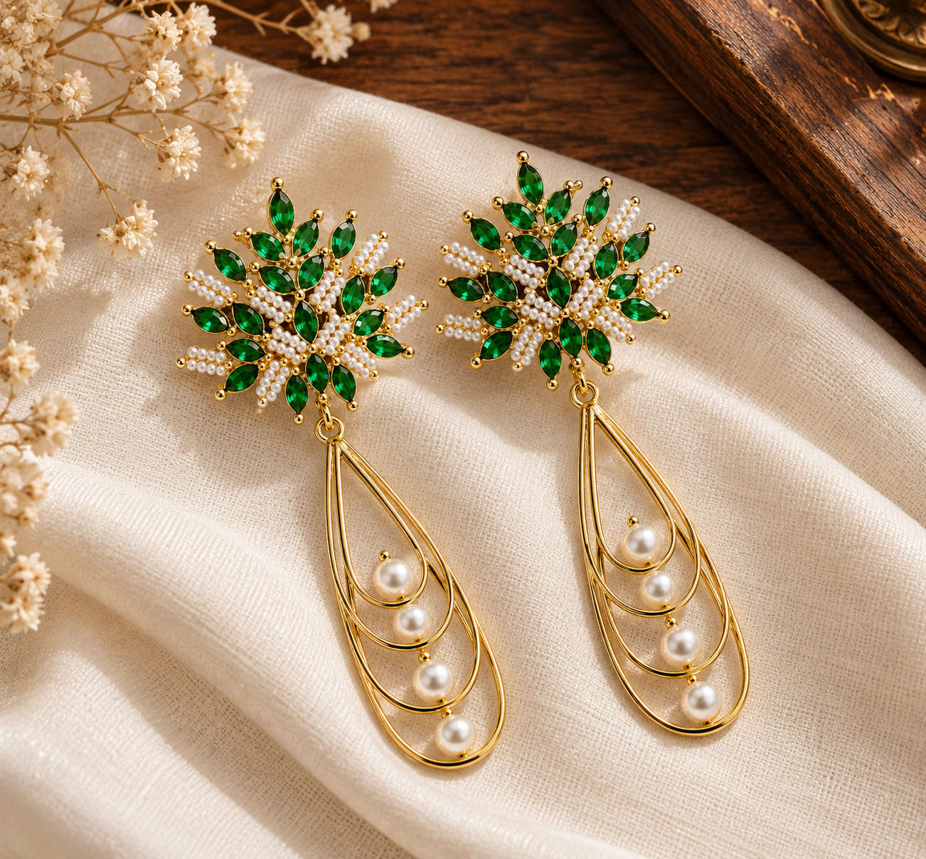 Emerald Drop Earrings