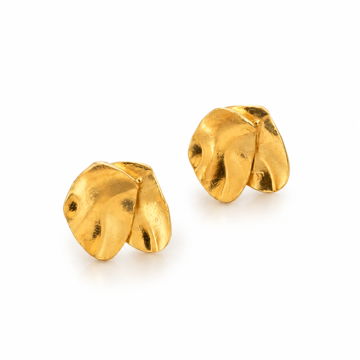 Crescent Moon Studs Gold