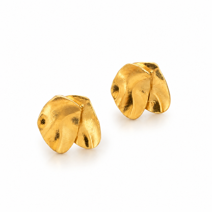 Crescent Moon Studs Gold