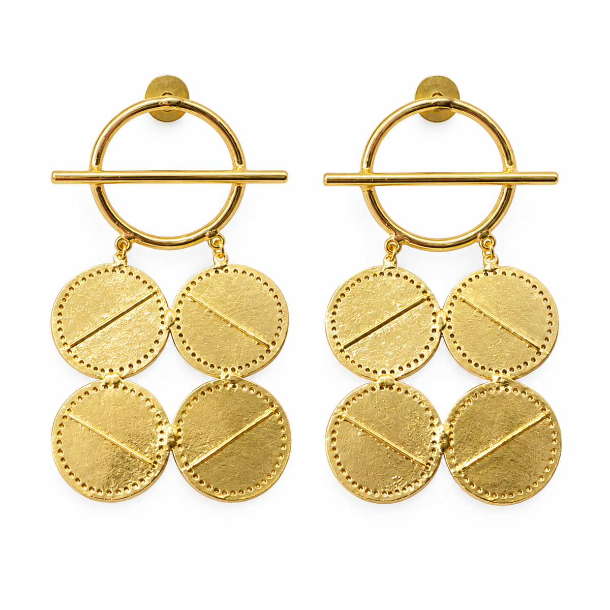 Quattro Geom Circle Earrings
