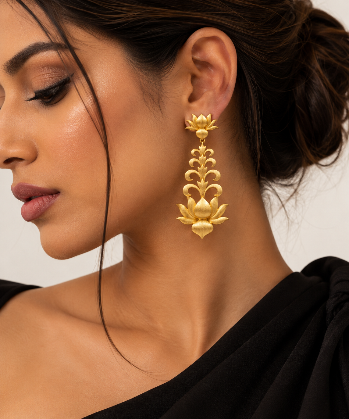 Mustache Lotus Earrings