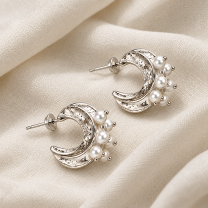 Pearl Twirl Loops Silver