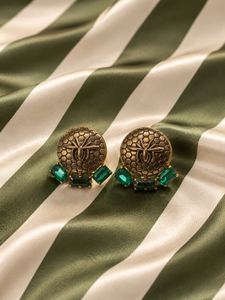 Beehive Emerald Studs