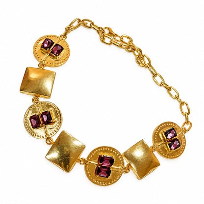 Burgundy Brick Gold Choker