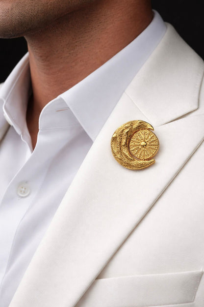 Handcrafted Artisan Metal Brooch