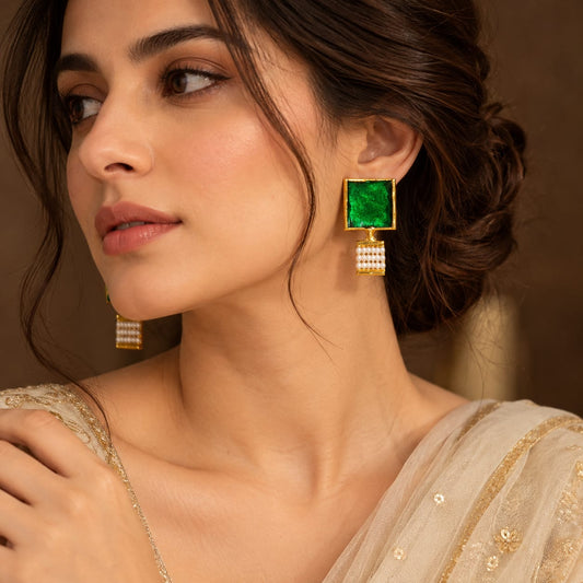 Emerald Quadrant Stud