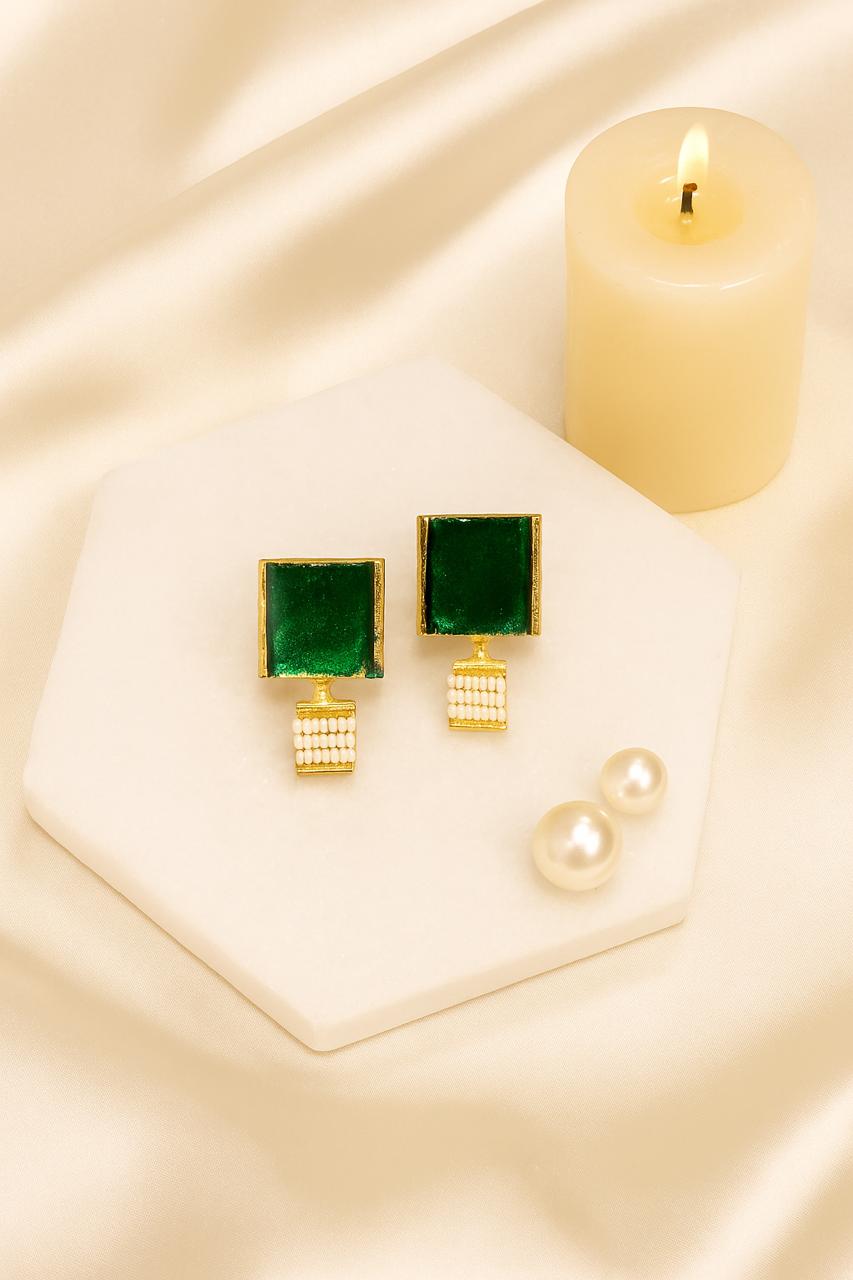 Emerald Quadrant Stud