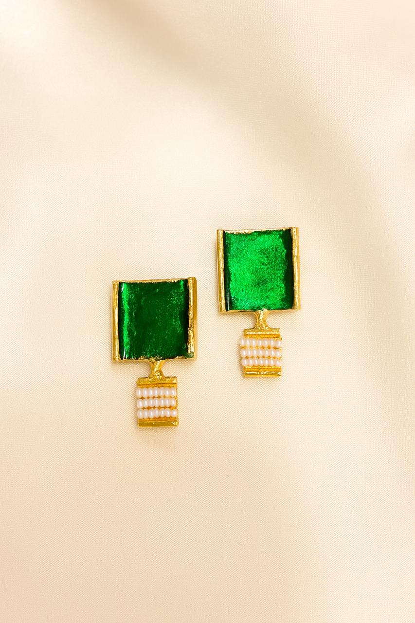 Emerald Quadrant Stud