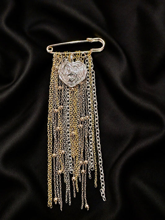 Flawless Silver Heart Pin