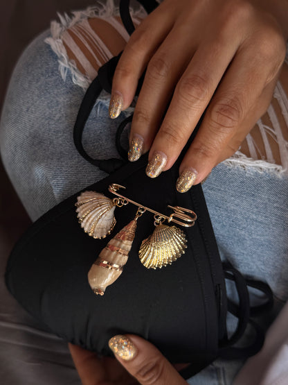Golden Tide Shell Brooch