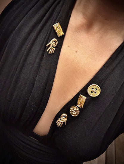 Handcrafted Artisan Metal Brooch