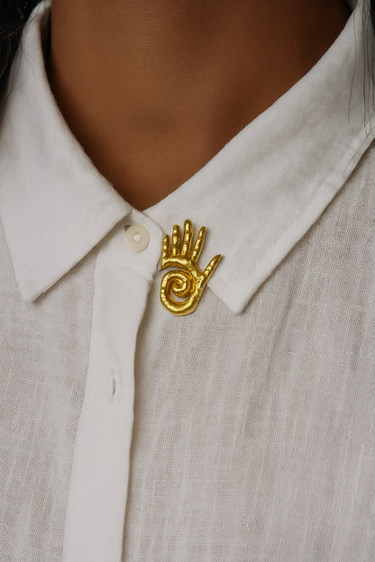 Soul Spiral Hand Brooch
