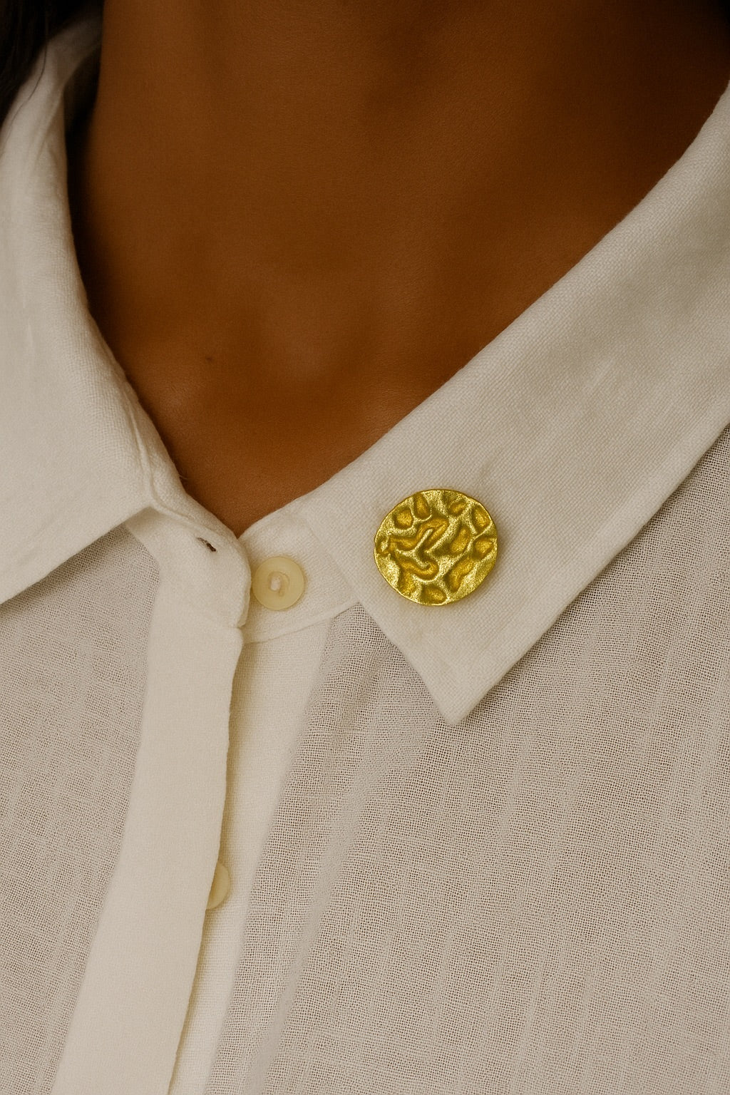 Handcrafted Artisan Metal Brooch