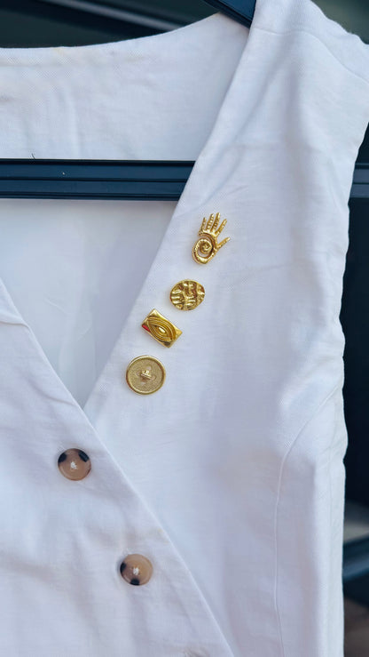 Handcrafted Artisan Metal Brooch