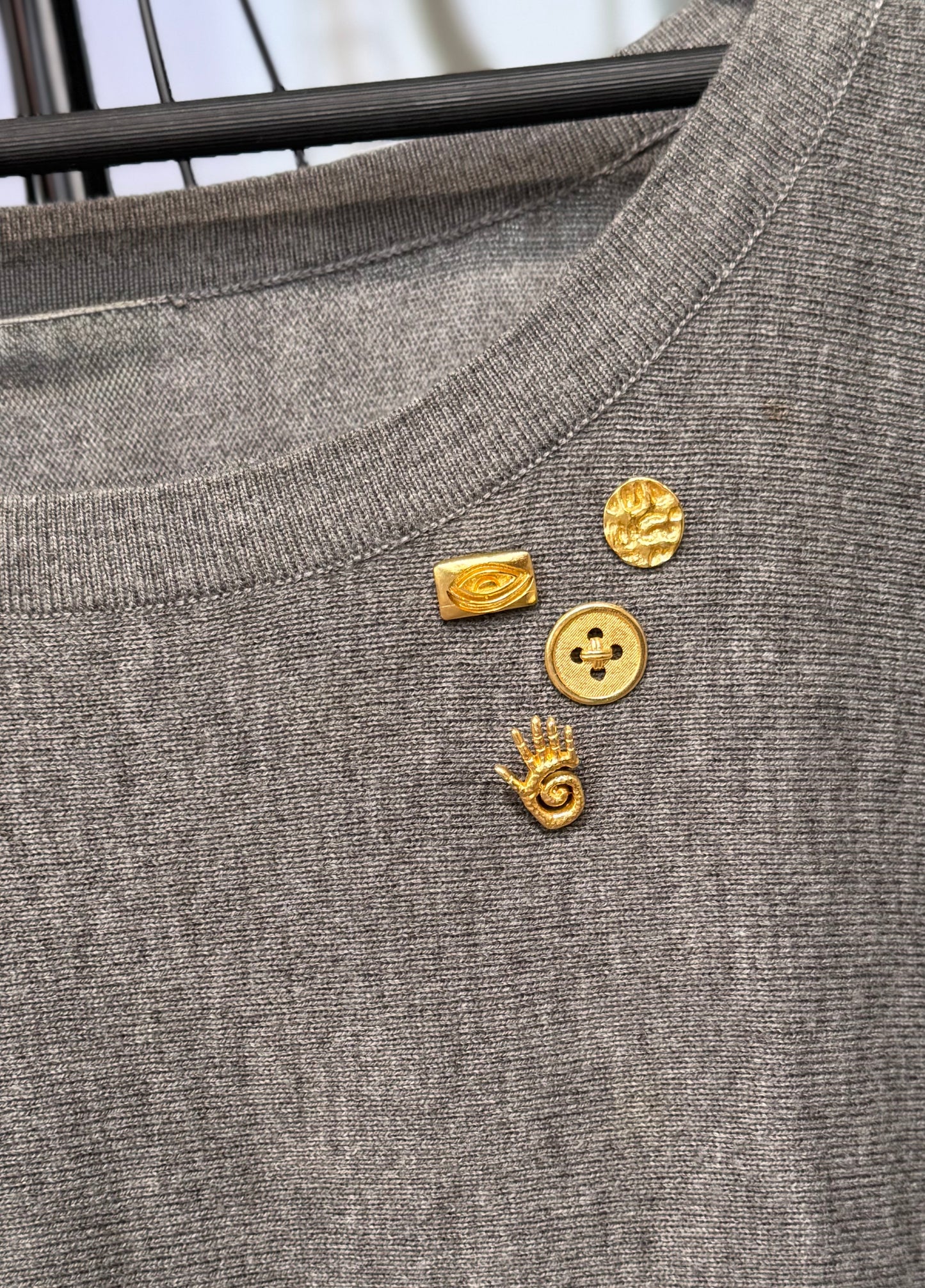 Handcrafted Artisan Metal Brooch