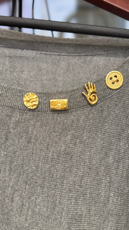 Handcrafted Artisan Metal Brooch