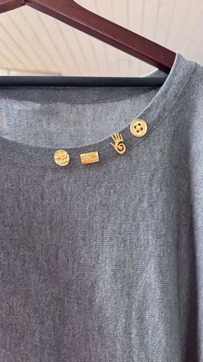 Handcrafted Artisan Metal Brooch