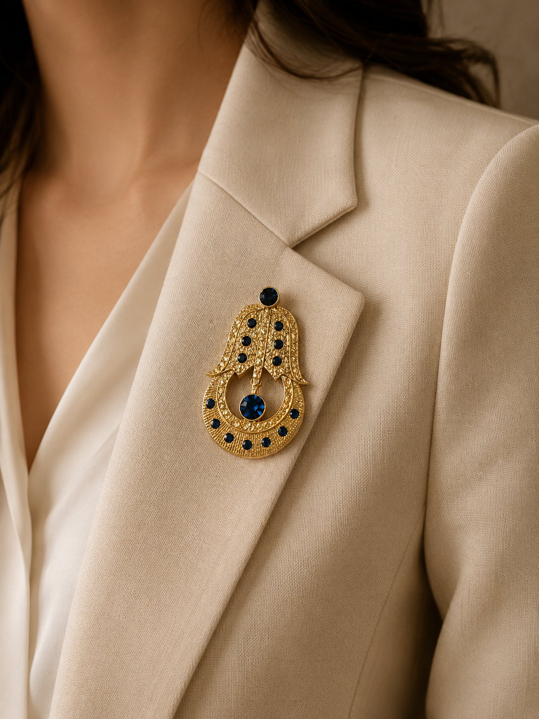 Midnight Crest Brooch