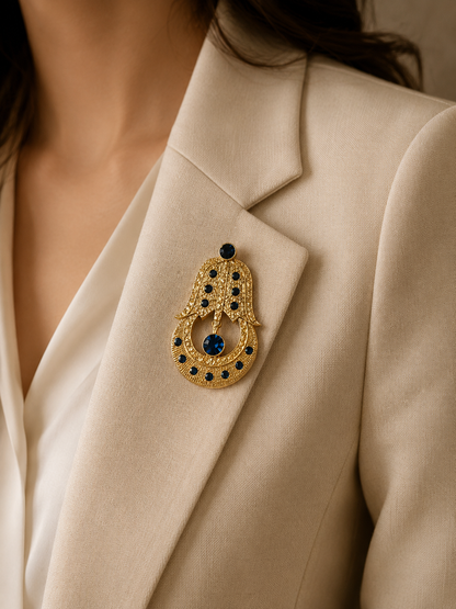 Midnight Crest Brooch