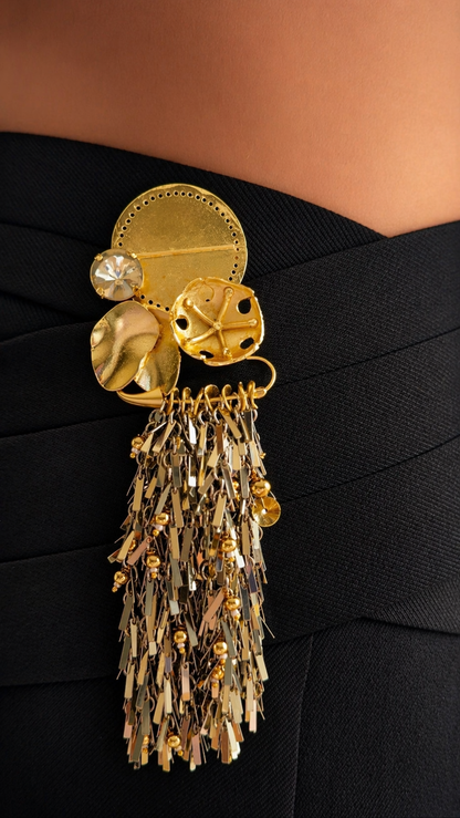 Midnight Fringe Brooch