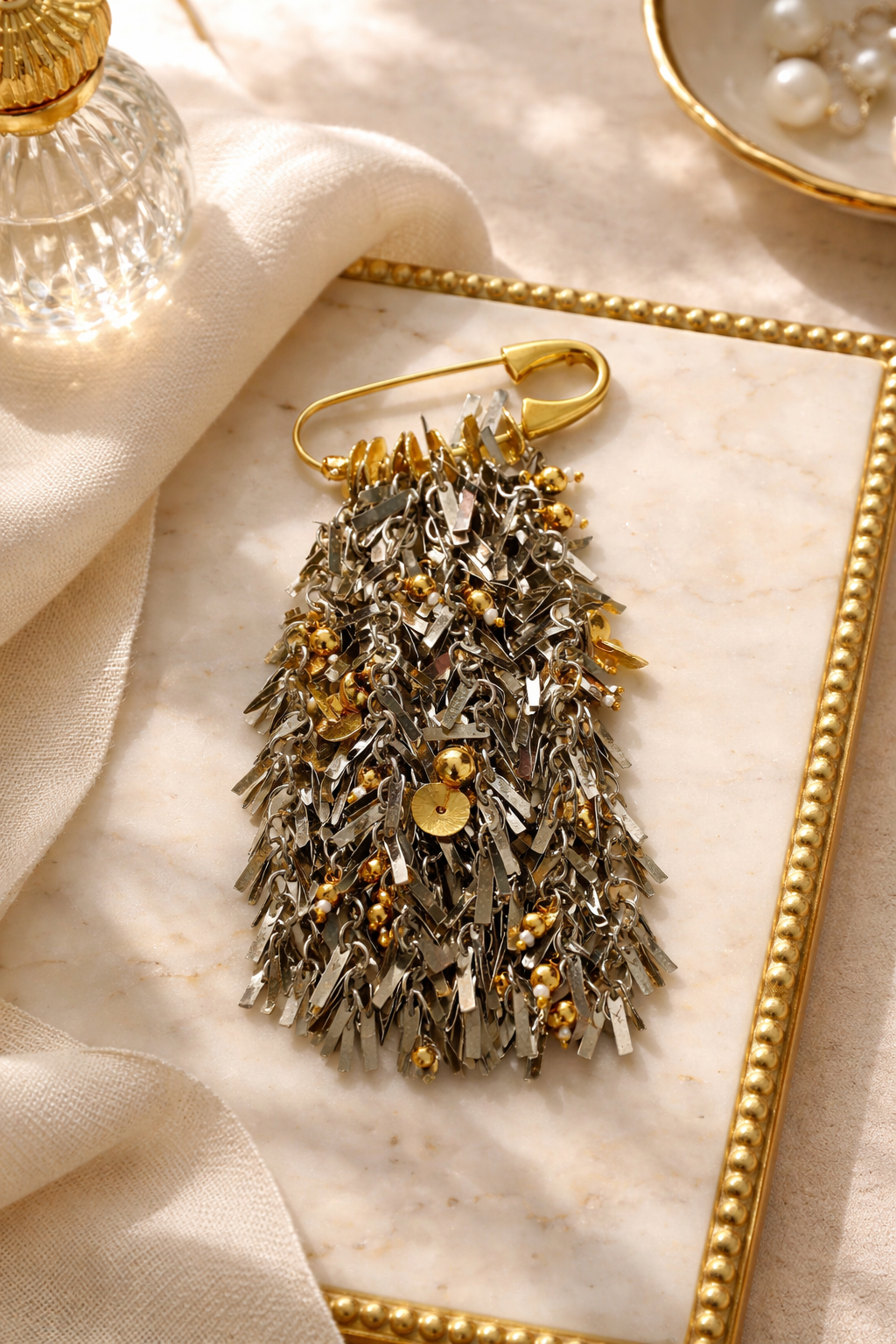 Midnight Fringe Brooch