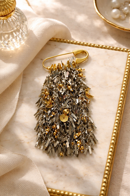 Midnight Fringe Brooch