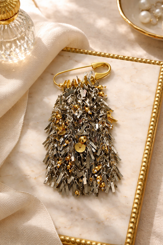 Midnight Fringe Brooch