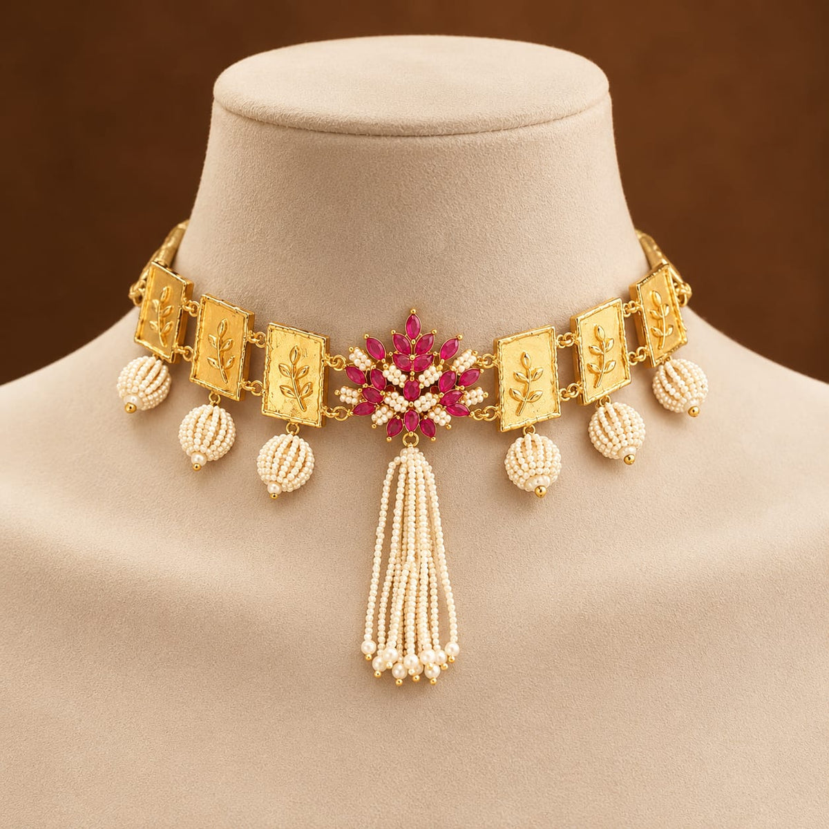 Ruby Leaf Choker