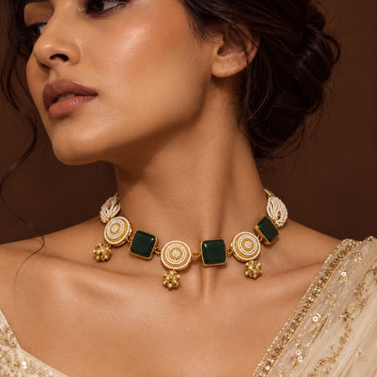 Square Emerald Choker